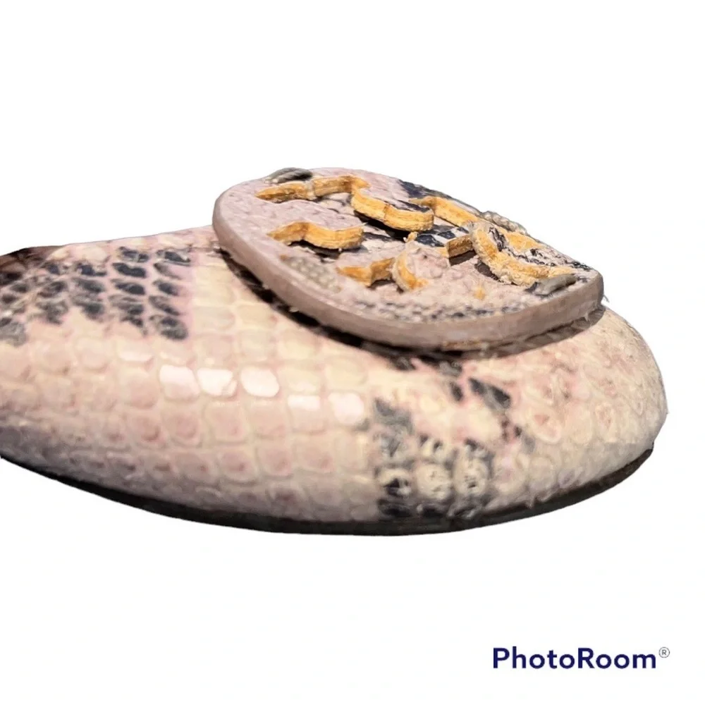 Tory Burch Snake Print Reva Cowhide Leather Flats size 6